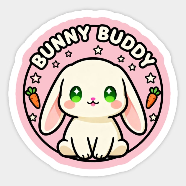 Bunny Buddy - Kawaii Rabbit Circle Design Sticker by Omar's Store 13